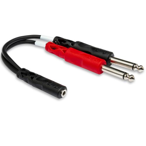 Hosa Stereo Breakout Cable 3.5mm TRS Female to Dual 1/4in TS